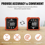 Digital Angle Finder with Laser, 4-side Magnetic Digital Angle Gauge, Rechargeable Mini Digital Laser Level Measuring Tool, Cube Inclinometer with Backlight for Woodworking Tablesaw Gift for Men