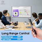 M Monoie Wireless Presenter, Laser Pointer Clicker for Keynote, Laptops, Google Slides - Supports Hyperlinks and Volume Control (Gray Pen/Red/USB Interface)
