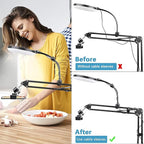 ChromLives Overhead Phone Mount with Ring Light, Overhead Tripod Phone Holder Mount for Video Recording, Flexible Articulating Arm Overhead Phone Stand Top Down Camera Mount with Light