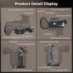 SmallRig Camera Cage for Sony FX2, HawkLock Quick Release FX2 Cage with Top Plate, Cable Clamp for HDMI, Multiple Mounting Points, Camera Rig Compatible with Original XLR Top Handles - 5587