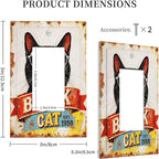 Bvtewkhz Black Cat Vintage 1 Gang Single Rocker Decorative Outlet Covers Light Switch Plate Electrical Receptacle Switchplate For Bathroom Kitchen Bedroom