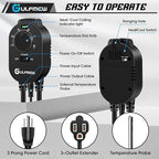 Plug in Thermostat for Heater, Thermostat Plug Outlet with 4.9FT Power Cord, Heating and Cooling Thermostats Outlet with Temperature Probe for Space Heater, Greenhouse Fan(Black,1 Pcs)