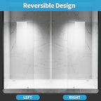 Shower Glass Panel, 36" W x 76" H Fixed Shower Screen Panel with 3/8"(10mm) SGCC Clear Tempered Glass, Frameless Walk in Shower Door for Bathroom (Chrome, 36" W x 76" H)