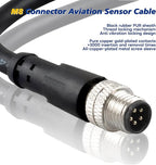 Lonlonty M8 5 Pin Male Socket Panel Aviation Wire,8mm Industrial Circular Sensor Connector Cable Shielded,Outdoor Waterproof IP67 B Coding 6.5Ft/2M