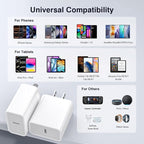 30W USB C Charger, 2 Pack Wall Fast Charger Block Power Adapter Charging Cube Compatible with iPhone 16/Pro/Pro Max/Plus/15/14/13/12, iPad Air, AirPods 4/3/2/Pro, Apple Watch 10/Ultra 2, Galaxy