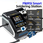 FNIRSI DWS-200 200W 210 Precision Digital Soldering Station Kit with 3 F210 Soldering Iron Tips and 2 Helping Hands, Temp Value & Curve Mode, 3 Temperature Storage, Full-Color Display