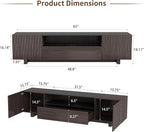 Epecoya TV Stand with Storage Cabinets for Living Room, Modern Wood Fluted TVs Media Console for 55/60/65 Inch TVs, Mid Century Television Stands with Drawer and Open Shelve for Bedroom, Dark Walnut