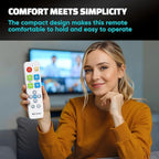 EZclicker Plus Big Button Universal TV Remote (White) Simple Easy to Use, Works with Major TV Brands (2xAAA Batteries Not Included)