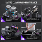 JPHYLL Mattress Vacuum Bed Vacuum Cleaner 16Kpa Suction 253.7nm UV-C Light, 140°F Heated Air, 30000 RPM Brushroll, Ultrasonic, HEPA Filter, Handheld Vacuums for Carpet/Sofa, 500W Corded, (Dark Gray)
