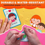 QUOKKA Autism Learning Materials - 94 Communication Cards for Kids - Visual Cards for Non-Verbal Communication, Pictured Speech Therapy, Emotion & Routine Flashcards, Water-Resistant, 3 Rings & Clip