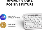 Logitech Pebble Keys 2 K380s, Multi-Device Bluetooth Wireless Keyboard with Customizable Shortcuts, Slim and Portable, Easy-Switch for Windows, macOS, iPadOS, Android, Chrome OS - Tonal White