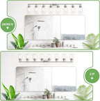 Guliaofo 8-Light Brushed Nickel Vanity Lights, Modern Bathroom Light Fixtures with Clear Glass Shade, Wall Lamps for Mirror Kitchen Hallway Cabinet Living Room Sconces Lights - E26