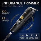 Ufree 3-in-1 Beard Trimmer Kit, Men's Electric Razor Shaver for Mustache, Professional Hair Trimmer, Type-C Rechargeable Clippers, Waterproof Body Grooming, Birthday Valentines Gifts for Him