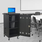 Aokleo Laptop Charging Cart,45 Devices Tablet Storage Carts for pad Up to 16.3" Screen Size, Classroom Computer Mobile Charging Station for Pads, Chromebooks,Laptops, Security Storage(45 Bay-Black)