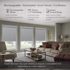 Zshine Motorized Blackout Window Blinds Customize Width (23-95 Inches) Remote Control Wireless and Rechargeable Roller Shades Blinds for Windows, Home, Office, Hotel, Club, Restaurant(82164C)