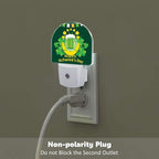 Happy St. Patrick's Day Night Light for Kids,Clover and Green Beer Night Light Plug in with Dusk to Dawn Sensor, 0.5w Energy Saving Sleep Friendly Nightlight for Hallway Stairway Kitchen Bedroom