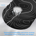 Mouse Pad Wrist Wrist Rest, Comfortable Memory Foam Wrist Rest, Non-Slip PU Base, Ergonomic Wrist Support and Arm Rests for Gaming, Office, Computer Use, Relieve Typing Pain (Black Line)