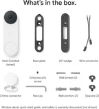 Google Nest Doorbell (Wired, 3rd Gen) - 2K Video and Gemini, Live View, Night Vision, 2-Way Audio - Works with Google Home - 2025 Model - Snow