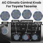 4 Pack - 2nd Gen Tacoma Accessories AC Knob Upgrade - 2005,2006,2007,2008,2009,2010,2011,2012,2013,2014,2015 Tacoma Climate Control Dial Mods Set - for Toyota Interior Replacement Kit