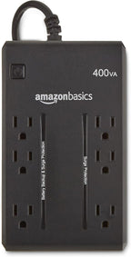 Amazon Basics UPS Battery Backup & Surge Protector 400VA/255W, 6 Outlets, Standby Uninterruptible Power Supply, for Power Outage Protection, Compact, Black