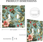 Bvtewkhz William Morris Flower 2 Gang Double Toggle Wall Plate Cover Decorative Light Switch Covers Electrical Faceplate Switch Plates for Bathroom Kitchen Home