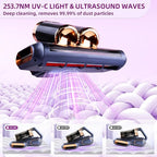 BESTING Mattress Vacuum Cordless with 16Kpa Suction & HEPA Dust Cups, 253.7nm UV-C Light & Ultrasonic, Low Noise Widened Suction Port Handheld Vacuum for Bed Pillows Couch Car Seat Rugs, Deep Blue