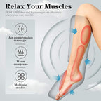 Gifts for Dad Mom Men Women Christmas Mothers Day, Fathers Day, Air Compression Massager with Heat for Foot, Leg, Calf, Thigh, Knee, Helpful for Vericose Veins, Muscle Fatigue, Cramps, Swelling, Edema