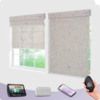 Graywind Motorized Dual Shades for Windows Smart Double Blinds Blackout and Light Filtering Motorized Blinds with Remote Alexa Google Control Day Night Shades, Custom Size (Blackout Linen Beige)