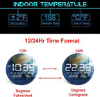 HOMLOVE Digital Desk Clock with Large LED Display, Earth Modern Date Temperature Clock [TYPC-in] for Shelf, Table, Mantel or Bedside, (Earth, 7.87 INCH)