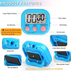 ZILLEEN Classroom Timer for Kids Teachers 6 Pack Digital Timers, Blue & Pink