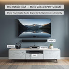 J-Tech Digital 1x3 Optical Audio Splitter, 1 in 3 Out Toslink SPDIF Digital Audio Splitter for TV, Soundbar, Home Theater, Digital Audio 5.1 LPCM2.0, Plug and Play [JTD-SP0103]