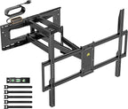 FORGING MOUNT Heavy Duty 98 100 inch TV Wall Mount with Power Strip for 50–100 Inch Large TVs up to 220 lbs,Full Motion TV Mount Bracket Smooth Swivel,Tilt,Extends,VESA 800x600mm,16”-24” Wood Studs