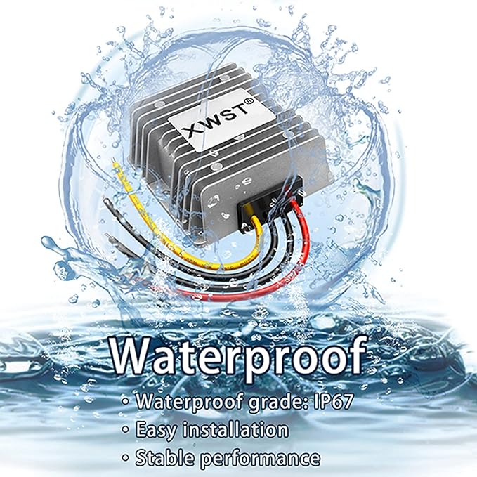 DC DC 12V to 15V 5A Step-up Module,Boost Converter 9V-13V to 15V Voltage Regulator,Waterproof Power Adapt 75W 15V Volt Transformer Module(12V to 15V 5A)