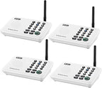 Wuloo Intercoms Wireless for Home 5280 Feet Range 10 Channel 3 Code, Wireless Intercom System for Home House Business Office, Room to Room Intercom, Home Communication System (4 Units Set, White)