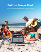 Soundcore Boom 2 by Anker, Outdoor Speaker, 80W, Subwoofer, BassUp 2.0, 24H Playtime, IPX7 Waterproof, Floatable, RGB Lights, USB-C, Custom EQ, Bluetooth 5.3, Portable for Camping and Beach - Blue
