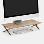 Anji Mountain Monitor Stand - Desktop Organizer & Laptop Riser, Ergonomic Monitor Riser, Space-Saving Monitor Stand for Desk, Durable Construction, Easy Assembly, Ideal for Home & Office,Natural