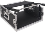 Sound Town 4U PA DJ Pro Audio Rack/Road ATA Case with 11U Slant Mixer Top, 20.2’ Rackable Depth, 4 Space Size - Pro Tour Grade (STMR-4U)
