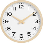 AKCISOT Wall Clock 12 Inch,Boho Office Wall Clocks Battery Operated Non Ticking,Silent Modern Clock Decorative for Kitchen,Bedroom,Living Room,Classroom(Wood Grain)