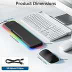 KONDOUND 2-in-1 Heated Wrist Rest Set, Ergonomic Memory Wrist Pad with RGB Lights and Non-Slip Base, Keyboard Mouse Wrist Rest for Computer Laptop Office Work and PC Gaming