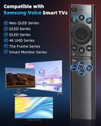 Replacement Universal Voice Remote Control, Compatible with Samsung Smart TVs 2019–2025, Including QLED, Frame, Crystal UHD, Neo QLED, and OLED Series (Not Solarcell Models)