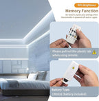Pandery Remote Dimmer LED Controller Kit, App Control 2.4G RF Wireless Remote Control,DC 5-24V for 3528/2835/5050/COB LED Strip Lights,with Timing Function,Music Mode,(Single Color)