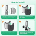 360° Combi 2 in 1 HEPA + Carbon Air Purifier Filter Replacement for Dyson HP10 HP07 TP10 TP09 TP07 TP06 TP04 TP4A HP04 HP06 HP09 HP4B PH01 PH02 PH03 PH04 PH3A DP04 Pure Cool Hot Humidify Fan,1 Pack