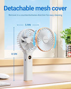 SWEETFULL Handheld Portable Fan, 5000mAh Rechargeable Battery, 6 Speed Wind, LED Digital Display, Foldable Electric Personal Mini Travel Fan with Backup Power, Summer Essentials Gifts for Women Girl