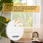 Window Alarms for Home Security 5 Pack, Glass Break Sensor, Window Sensor for Office Safety, Ultra-Loud 125db Advanced Vibration Sensors, Featuring Low Battery Indicator