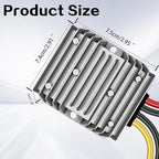 DC 36V/48V Step Down to 12V 20A 240W DC Converter Regulator Voltage Regulator, 12V Converter, IP67 Waterproof Power Supply Module Buck Transformer for Golf Cart Forklifts Car Truck Boat Vehicle