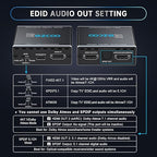4K@120Hz HDMI 2.1 eARC Audio Extractor 1 in 1 Out Support VRR ALLM HDCP2.3 ARC eARC HDR CEC SPDlF Optical Audio Out Digital EDID for PS5 Xbox NVIDIA AMD