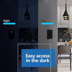 LIDER Minimalist Design Matte Finish Lighted Decorator Switch, Frameless Paddle Light Switch with Locator Light, Grounding Screw, 15A 125V, UL Listed, LS15-1P-BK2P, Black, 2 Pack