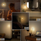 Lyridz Plug in Night Light with Motion Sensor, Smart Warm White LED Nightlights with 1-120LM Stepless Adjustable Brightness for Bathroom, Bedroom, Kitchen, Stairs, Hallway, 6 Pack