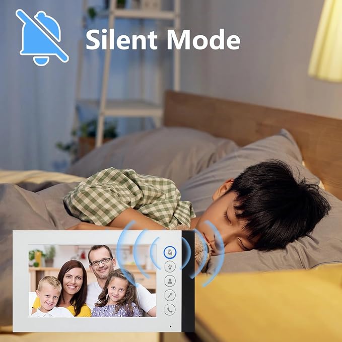 Wired Video Multifamily Apartment Intercom System,2/3/4/6/8/10/12 Units 7 inch Monitor Video Door Phone Kit,Video Doorbell, ID Card Unlock, 2 Way Audio for Home (1 doorbell + 10 Monitor)
