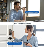 Veise Fingerprint Door Lock with 2 Lever Handles - Keyless Entry Door Lock, Electronic Keypad Deadbolt, Digital Smart Code & Front Handle Sets, Auto-Locking, Easy Installation, Oil Rubbed Bronze